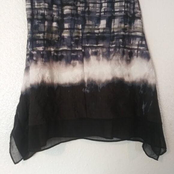 Simply Vera Vera Wang women's size XS black, white, blue , and green blouse - Picture 7 of 15